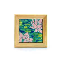 Load image into Gallery viewer, #7 Lotus &amp; Frogs Framed Tile