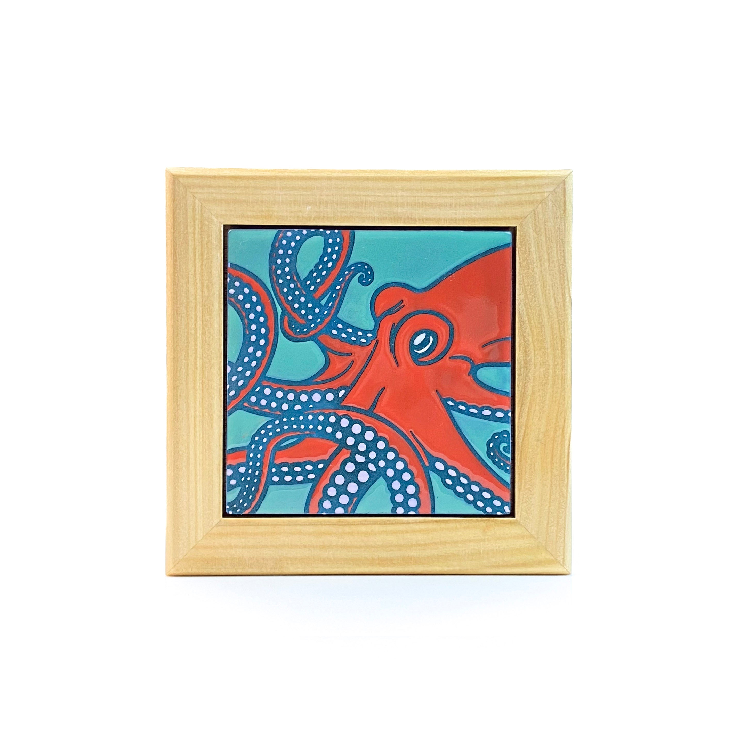 6 Octopus Framed Tile – Renee LoPresti Ceramics