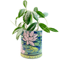 Load image into Gallery viewer, #35 Lotus &amp; Frogs Planter w. Drip Tray