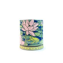 Load image into Gallery viewer, #35 Lotus &amp; Frogs Planter w. Drip Tray