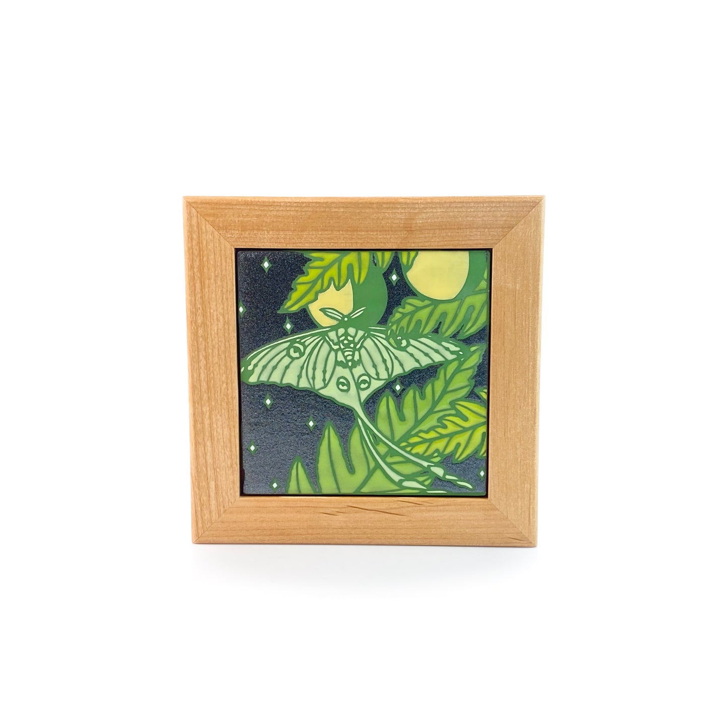 #10 Luna Moth & Moon Phases Framed Tile