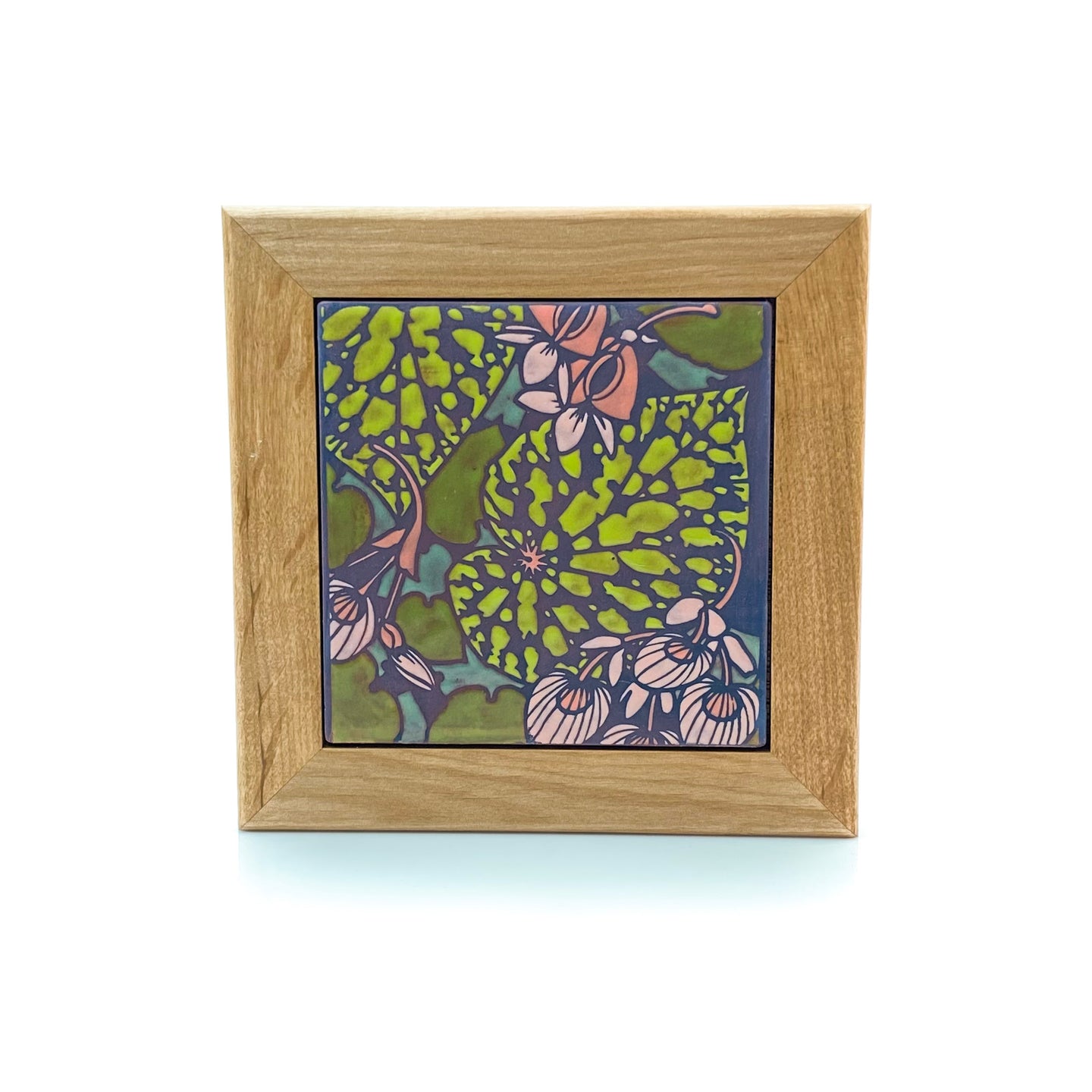 #33 Begonias Framed Tile
