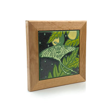 Load image into Gallery viewer, #35 Luna Moth, Ferns &amp; Moon Phases Framed Tile