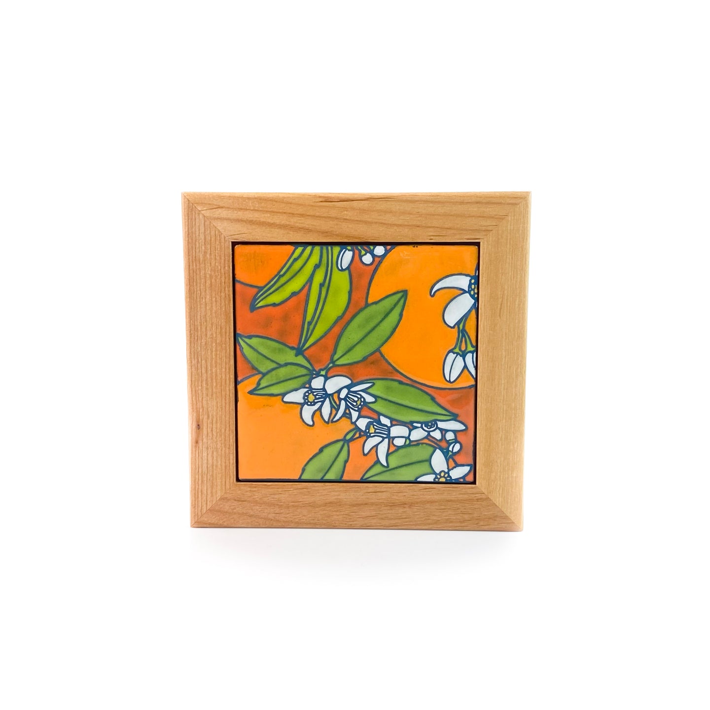 #14 Orange Blossoms Framed Tile