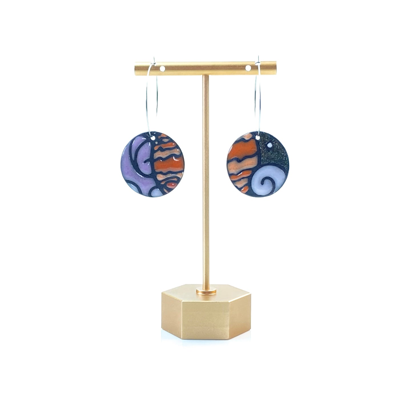 #48 Outer Space Large Circle Earrings