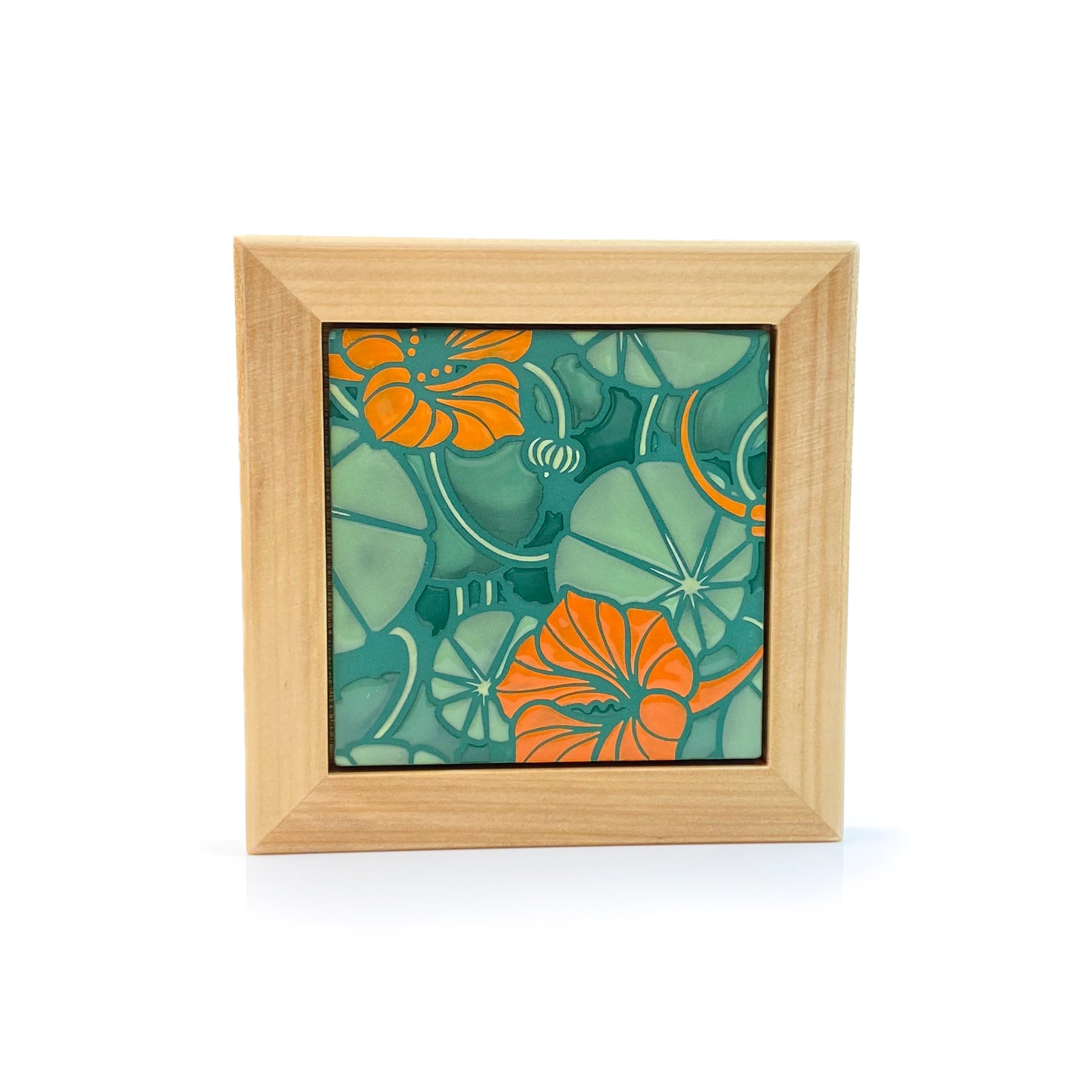 #46 Nasturtiums Framed Tile