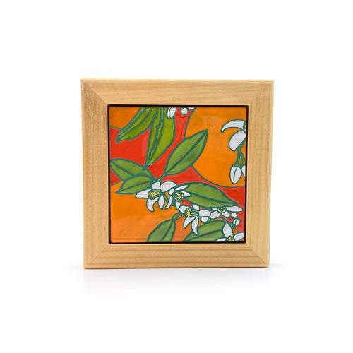 #49 Orange Blossoms Framed Tile