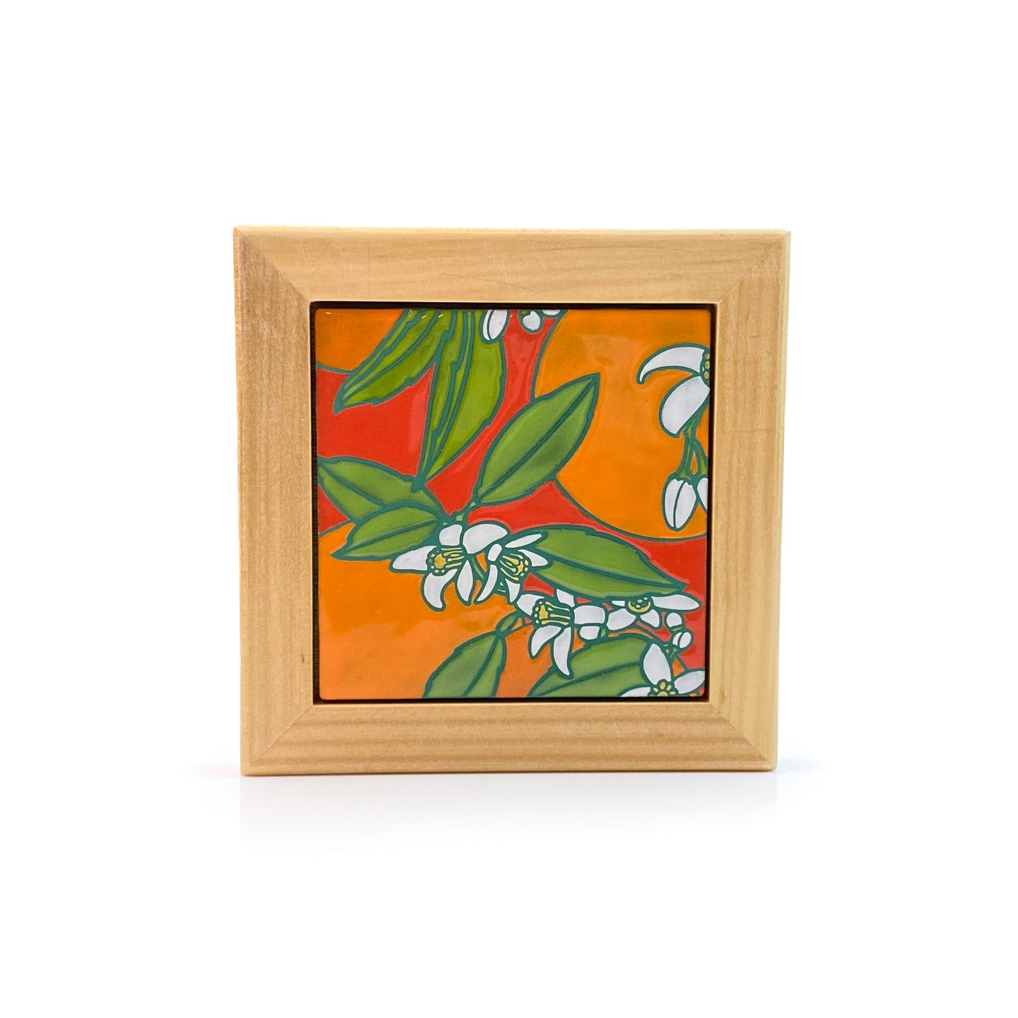 #49 Orange Blossoms Framed Tile