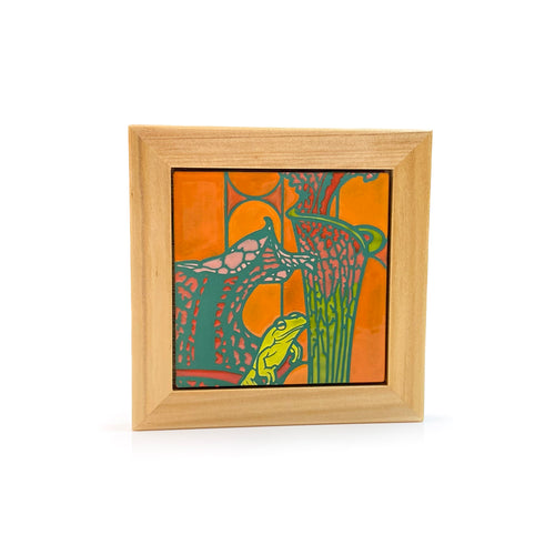 #54 Sarracenias & Frog Framed Tile