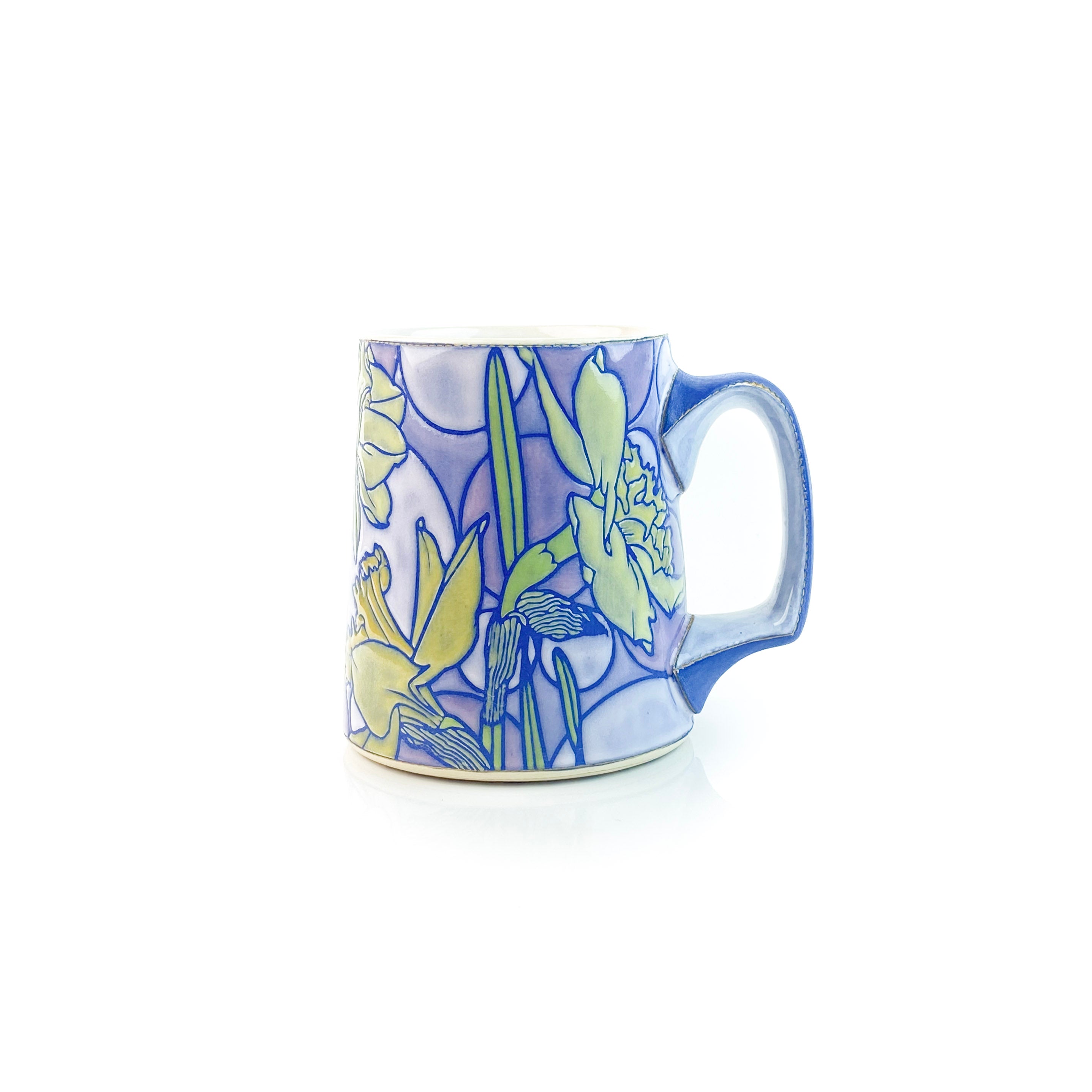 Large Ceramic Mug with store Green Daffodils