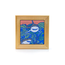 Load image into Gallery viewer, #3 Sharks &amp; Waves Framed Tile